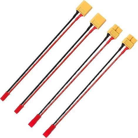 4 Pièces XT60 vers JST Câble Adaptateur, JST Connecteur vers Prise XT60 Connecteur, avec 15cm 20AWG Câble en Silicone, pour Batteries Lipo (1/5)