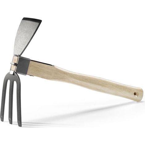 Binette et râteau de jardin – Outil manuel avec manche en bois (1/5)