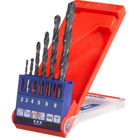EINHELL 49423140 SET BROCAS ESPIRAL, HSS DE 2,3,4,5,6,8 MM, 6 PIEZAS (1/3)
