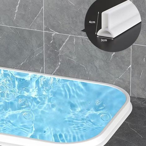 Strisce di fissaggio autoadesive per doccia da 2 m, strisce paraspruzzi per soglia doccia adatte per cucina e bagno in silicone (1/5)