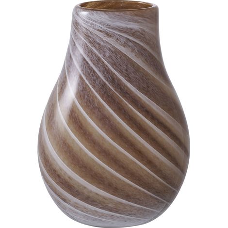 Vaso in vetro marrone con motivo a spirale ø16×h23 cm
