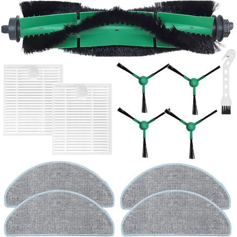 Accesorios para iRobot Roomba Combo Essential Y0112 Y0110 Y011240 Y01040, piezas de repuesto para aspiradora robot, cepillo rotatorio + 2 filtros + 4 paños de limpieza + 4 cepillos laterales (1/4)