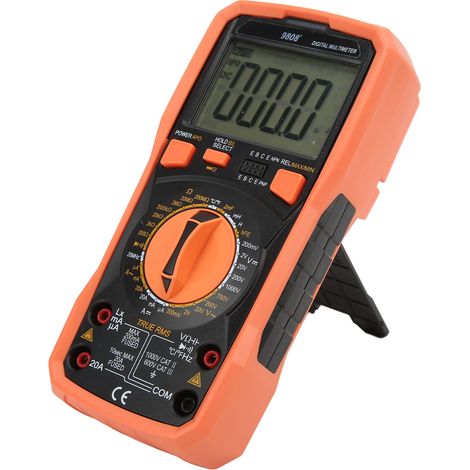 9808+ Hochpräzises digitales Multimeter, multifunktionales elektrisches Testgerät zur Messung von Wechsel- und Gleichspannung, Strom und Kapazität (1/5)