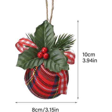 10 Stück 8 cm große Weihnachtskugeln, hübsche, kompakte Stoffkugeln für Heimdekoration, Partys, Geburtstage, Hochzeiten (1/5)
