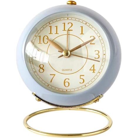Réveil analogique, design simple et mignon, petite horloge de bureau, silencieux, pour les enfants, chambre à coucher, voyage (1/5)