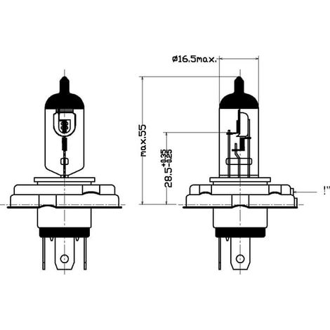 Bombilla H4 12 V 60 W/55 W P45t UNIVERSAL B1239