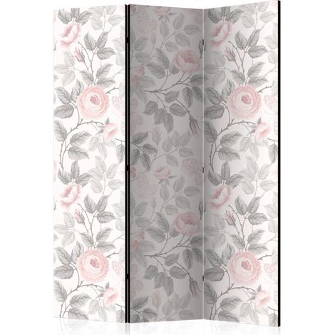 Paravent 3 Volets "Watercolor Roses" 135x172cm (1/2)