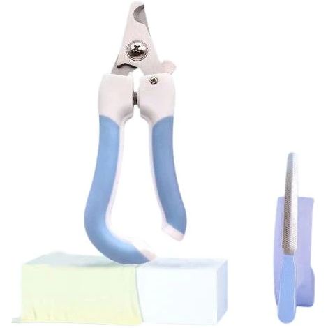 Ciseaux de toilettage pour animaux, pour les griffes, grand manche incurvé, bleus (1/5)