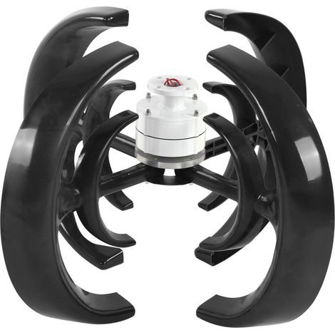 Kit éolienne 800W, générateur à 4 pales, moteur AC, système solaire, type lanterne, double couche, noir (48V) (1/5)