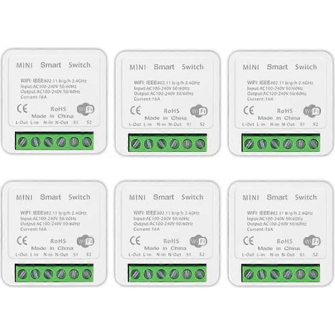 Das Tuya Mini Wifi Smart-Schaltermodul ist mit der Zwei-Wege-Steuerung für vernetzte Haushalte kompatibel und unterstützt die Smart Life App sowie die Alexa-Sprachsteuerung. (1/5)