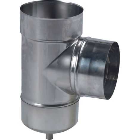 Te tubage 90° + purge inox 125 piq male - Ten (1/2)