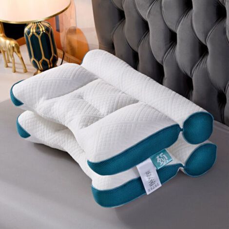 Oreiller Ergonomique pour L'ApnéE du Sommeil, Oreiller Coussin Ergonomique, Cervical ApnéE Du Sommeil, Anti Ronflement Et ApnéE, bleu, 40X60CM,1pcs (1/4)