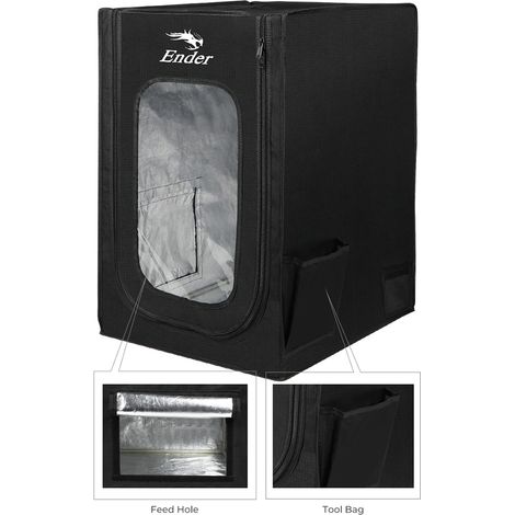 Couvercle de protection du boîtier d'imprimante 3D, ignifuge, conservation de la chaleur, ignifuge avec interface de ventilateur d'extraction, compatible Ender-2 / Ender-2pro CP-01 Ender-3 Ender-3s En (1/5)