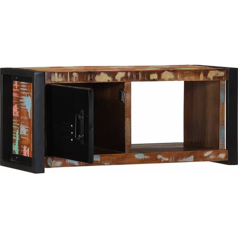 Meuble TV Banc TV Armoire TV 80x30x35 cm bois massif de récupération (1/5)