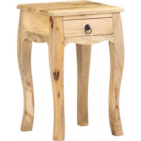 Table de chevet Adulte, Table d'appoint 28x28x46 cm Bois de manguier massif (1/4)