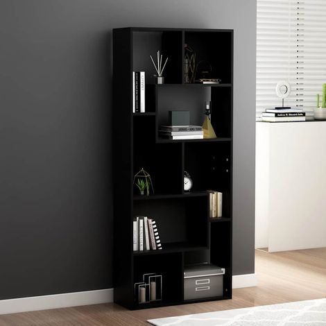 Bibliothèque Style scandinave - Meuble de Rangement - Noir 67x24x161 cm Aggloméré Chic-550993 (1/5)