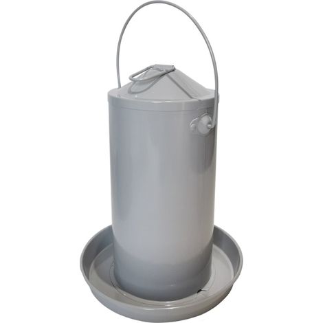 Abreuvoir Volailles En Acier Galvanisé Gris Avec Anse 4l - Gaun