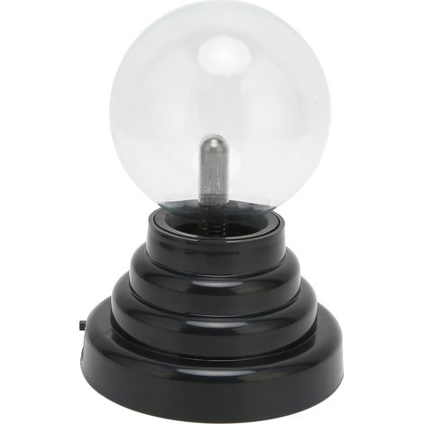 Lampe boule décorative à lumière plasma tactile, neutralisation électrostatique, pour la maison et les fêtes, 7,6 cm (3 pouces), double usage (pile et USB).