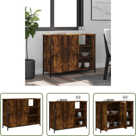 vidaXL Holzschrank -  Sideboard Räuchereiche 100x33x75 cm Holzwerkstoff (1/5)