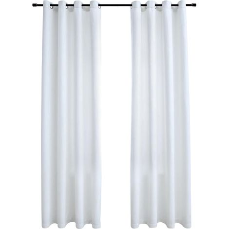 Maison Exclusive - Tende Oscuranti con Anelli in Metallo 2 pz Avorio 140x175cm