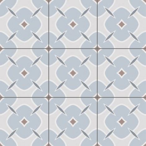 Carrelage effet graphique carreau ciment PONTI PRESCORED 60x60cm Bleu Naturel - Boîte de 1.40 m2