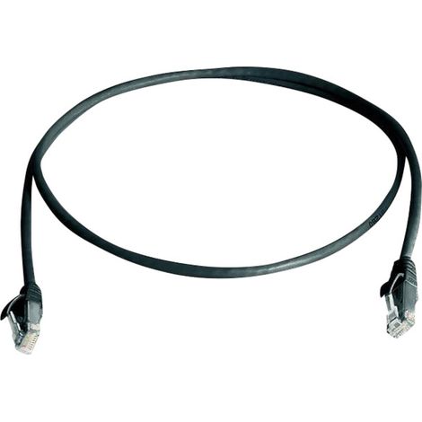 Telegärtner 100008781 RJ45 Patchkabel CAT 5e U/UTP 5.00 m Schwarz Flammwidrig, Halogenfrei 1 St. (1/2)
