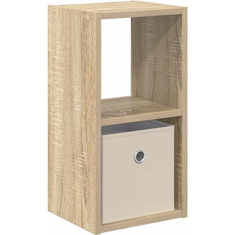 Table de Chevet en Bois Couleur Chêne, 25.5 x 22 x 49.5 cm (1/5)