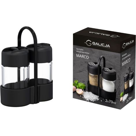 Juego de especias Marco con cesta para pimienta y sal, negro, 2 x 70 ml (1/3)