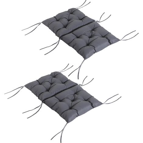 Set de 2 cojines para silla de respaldo bajo 50 x 98 x 8 cm de espuma gris MODENUIT (1/5)