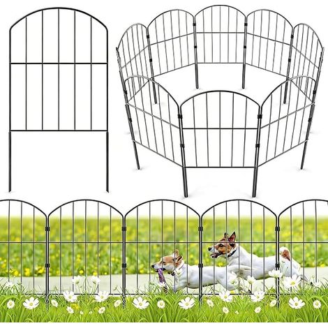 ClôTure De Jardin, ClôTures Pour Chiens ClôTures à Piquets ArquéS ClôTure En MéTal Pour Chiens Et Lapins Terrasse ExtéRieure 61x33 Cm Sans Creuser (1/4)