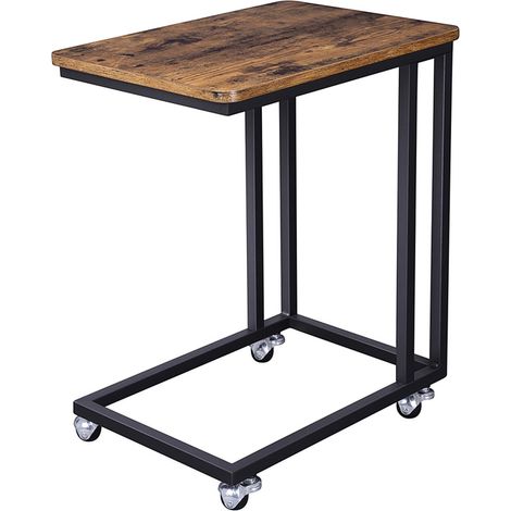 Selsey MALEK - Table de chevet look usé - brun / noir - style industriel (1/5)