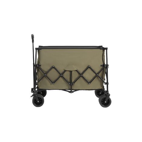 Beach Wagon,Collapsible Wagon 220lbs with Big Wheels Foldable Wagon Carts, Heavy Duty 300L Folding Utility Garden Cart with Big All-Terrain Beach Wheels & Drink Holders. Army Green