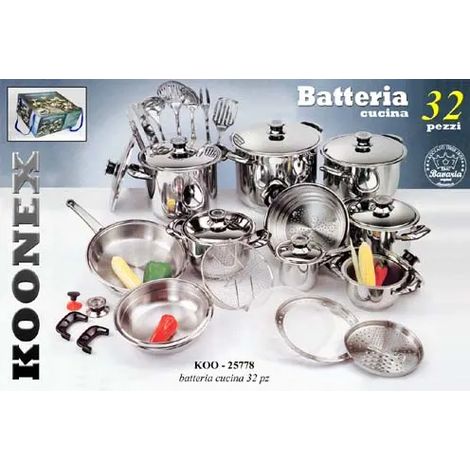Batterie de cuisine 32 pièces, design moderne et pratique