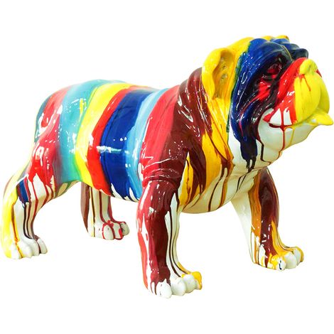 Bulldogge-Figur Kuatéh Gregor 61x32x38 cm Mehrfarbig