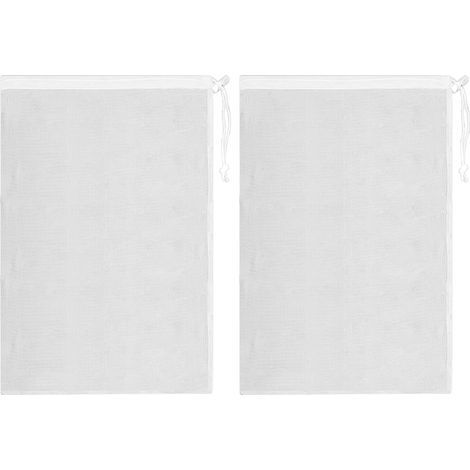 2 Pieces 16 x 24 inch Fine Mesh Pool Vacuum Bags, Drawstring and Lock Sheet Master/Eater/Gulper Filter Net Bag for Swimming Pools, Ponds and Aquariums