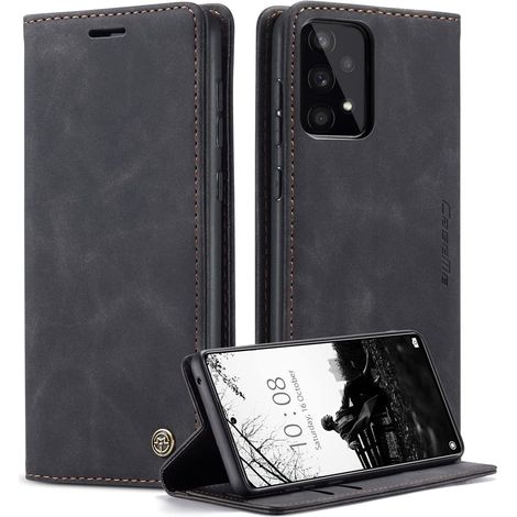 Schwarze CaseMe Handyhülle für Samsung Galaxy A53 5G - Premium Leder Flip Case (1/5)