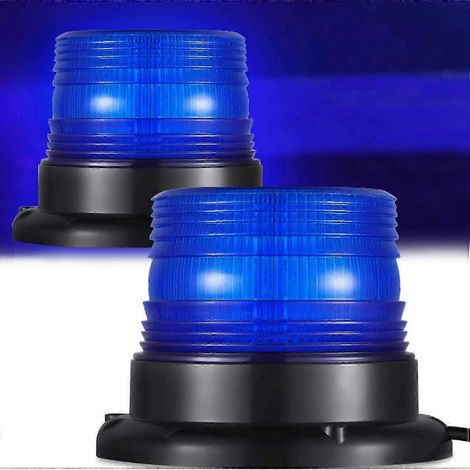 Gyrophare lumineux stroboscopique à LED bleues 12 V pour camions et véhicules (1/5)