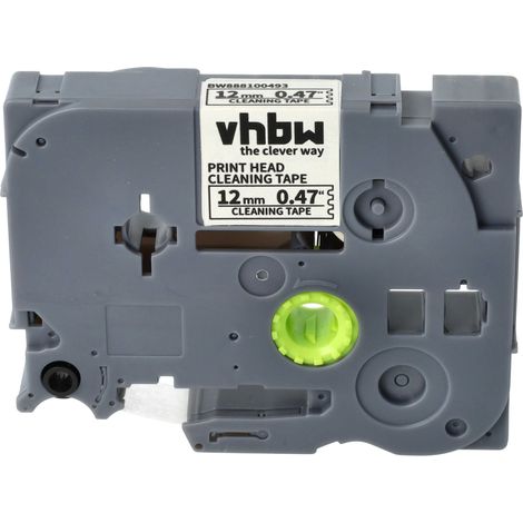 vhbw Print Head Cleaning Tape Cartridge compatible with Brother PT 1250LB, 1250S, 1250VP, 1250VPS, 1260VP Label Printer - 2.5mx 12mm