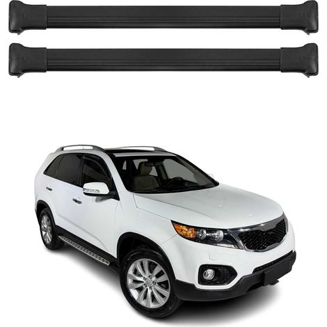 OMAC Aluminium Dachträger Querträger für Kia Sorento mk2 2010-2014 – Max. 75 kg – 2 Stangen Schwarz (1/5)