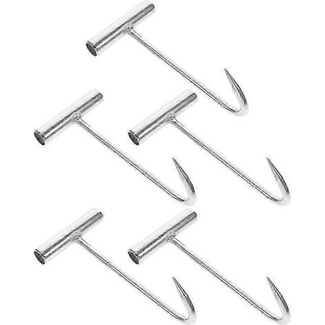Crochet à désosser la viande, outils de boucher en acier inoxydable à poignée en T pour bœuf, porc et volaille, ensemble robuste pour restaurant et cuisine (paquet de 5) (1/5)