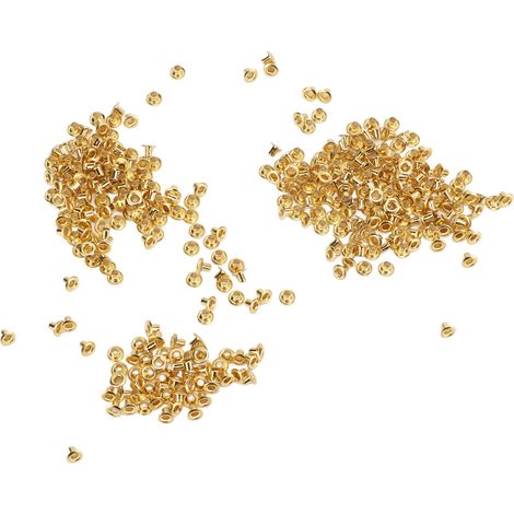 500 rivets creux décoratifs en laiton, trou traversant, boucles à œillet en cuivre, 4,8 x 2,3 x 3,5 mm