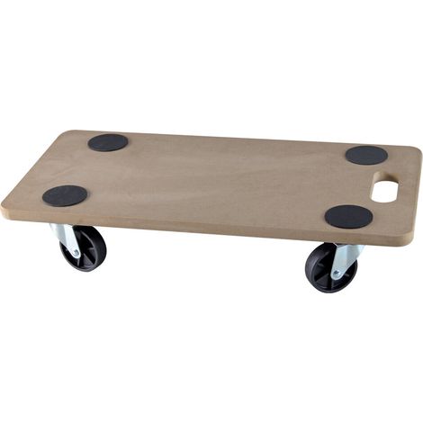 CARRELLO TRASPORTO MOBILI C/RUOTE BASE LEGNO PIATTA PORTATA 200KG 60x30cm VALEX
