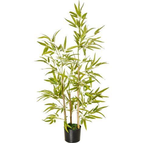 Plante artificielle bambou 336 feuilles 120 cm en vase