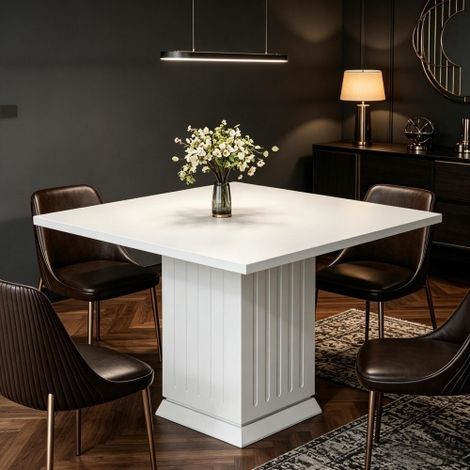 Table de salle à manger moderne avec plateau carré, table carrée fonctionnelle, table de cuisine, table de salle à manger (uniquement avec table de salle à manger) (1/5)
