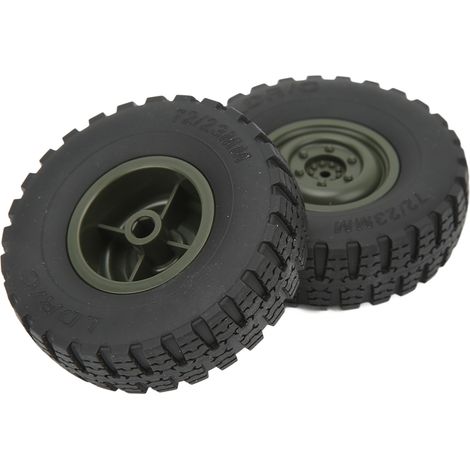 4 roues de télécommande RC professionnelles hautes performances, compatibles avec la voiture télécommandée Unimog P06 (verte) (1/5)