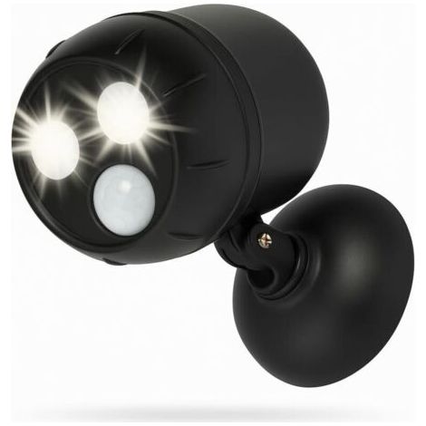 Lampe Detecteur de Mouvement exterieur, Eclairage LED a pile, Projecteur Sans Fil, Spot LED Exterieur, 1000 Lumen, Tête rotative à 360 °, éclairage Mural d'extérieur