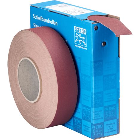 PFERD TOOLS Korund Schleifbandrolle Gewebe SBR Breite 40mmxLänge 50m A240 für universelle Anwendung