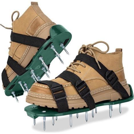 Sandales Aérateur Pelouse - Scarificateur Manuel - Aérateurs de Gazon - Aerateur Gazon Chaussures avec Pointes de 42mm - Chaussure d'aérateur de Pelouse à Taille réglable (1/4)