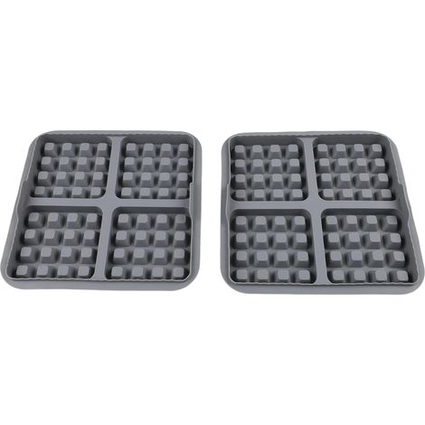 Lot de 2 plaques friture en silicone pour 6, gris alimentaire (1/5)