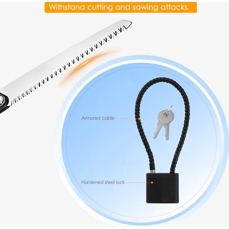 Cable antirrobo de alta resistencia de 21,6 cm (8,5 pulgadas) con llave para rifles, pistolas, revólveres y carabinas. Mantiene las armas de fuego fuera del alcance de los niños. (1/2)